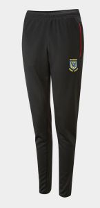 Newminster Black/Red PE TRACK PANTS with embroidered School Logo