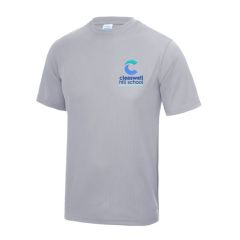Heather Grey Cool T-Shirt (Whole School) - Embroidered with Cleaswell Hill School Logo