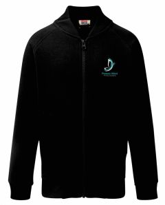 Black Zip Sweatshirt - Embroidered with Peases West Academy Logo