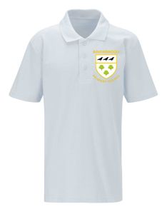 White Polo Shirt - Embroidered With Ravenswood Primary School Logo