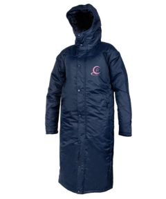 Managers Long coat (0827) Navy - Embroidered with Riverside Netball Club Logo
