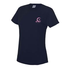 Girlie Cool T-Shirt French Navy - Embroidered with Riverside Netball Club Logo