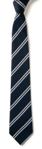 New for 2025 Navy/White Clip-on School Tie