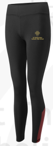 Black/Maroon Leggings -  Embroidered with St Thomas More Academy Logo