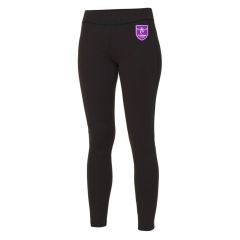 Girls Black P.E. Leggings - embroidered with the Staindrop logo