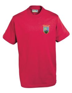 Red T-shirt - Embroidered With Shilbottle Primary School Logo