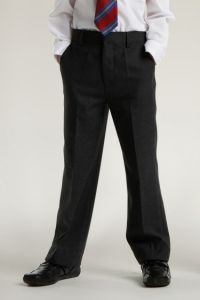 Black Juniors Boys Classic-Fit Trouser (CFJ) - Embroidered with Durham High School logo.