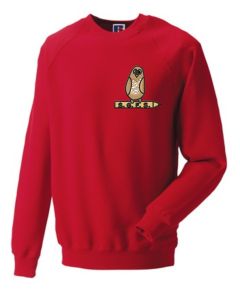 *SALE* Red Sweatshirt (Crew Neck) - Embroidered With South Gosforth First School Logo