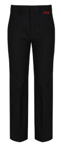 Black Junior Boys Trousers - Embroidered with Christ's College, Sunderland Logo
