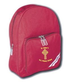 Burgundy Infant Back Pack - Embroidered with St Aidan's RC Primary School Logo