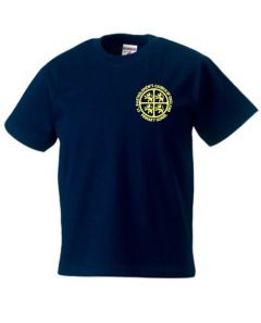 Navy PE T-shirt - Embroidered with St Bartholomew's C of E Primary School Logo