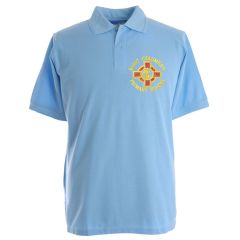 Sky Polo Shirt with embroidered St. Columba's RC Primary School Logo