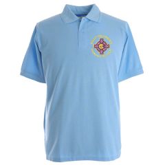 Sky Polo Shirt with embroidered St. Columba's RC Primary School Logo