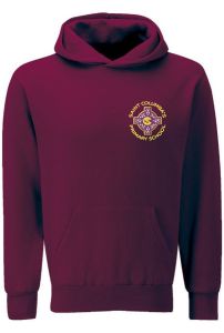 Maroon PE Hoody - Embroidered With St Columba's RC Primary School Logo