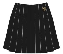 Black Juniors Girls Pleated Skirt (JGPB) - Embroidered with Park View School logo 