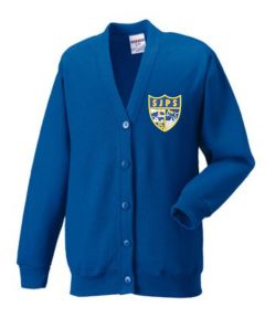 Royal Sweat Cardigan - Embroidered with St Joseph's RC Primary School (North Shields) logo