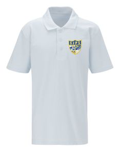 White Polo - Embroidered with St Joseph's RC Primary School (North Shields) logo