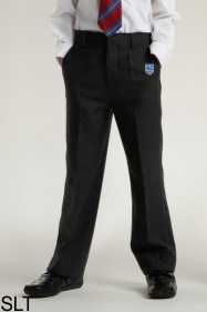 Boys Black Junior Slim Leg Trouser (SLT) - Embroidered with Teesdale School Logo