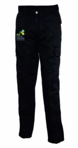 Black Cargo Trousers - Embroidered with UTC South Durham Logo