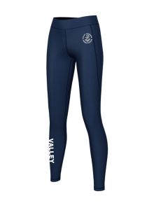 Leggings - Embroidered with Valley Gardens Middle Schoool Logo + VALLEY Printed down Right Leg