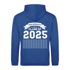 Leavers Hoodie (Royal Blue) - Embroidered With Walkergate Primary School Logo + Printed on the back