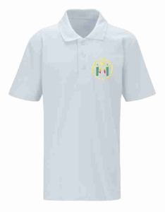 White Classic Polo - Embroidered with Walkergate Community School logo
