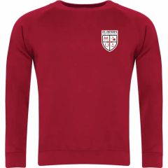 Red Sweatshirt Crew Neck - Embroidered with Wallsend St Peters CofE Primary School Logo