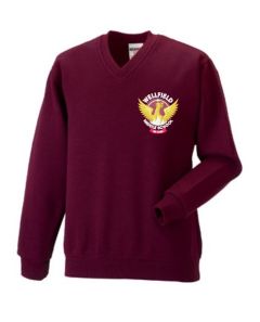 Maroon V-neck Jumper- Embroidered with Wellfield Middle School