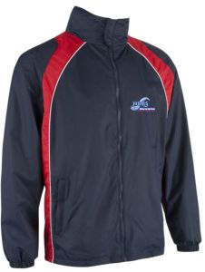 *NEW* PE Waterproof Jacket Navy/Red - Embroidered with Whitley Bay High School Logo