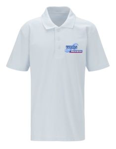 White Unisex Polo - Embroidered With Whitley Bay High School Logo