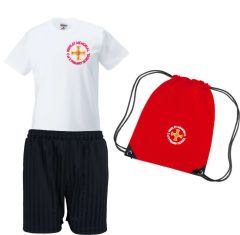 PE KIT (T-shirt, Shorts & PE Bag) - Embroidered with Whitley Memorial CE Primary School Logo