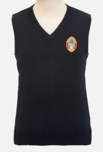 Black Knitted Tank Top - Embroidered with Wolsingham School Logo