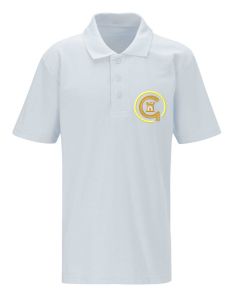 Yellow Logo - White Polo - Embroidered with Jesmond Park Academy Logo