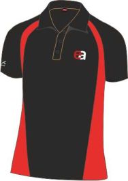 Standard PE Black/Red Akoa Polo Top - Embroidered with Easington ...