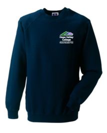 Navy Sweatshirt Embroidered with Hope Valley College logo